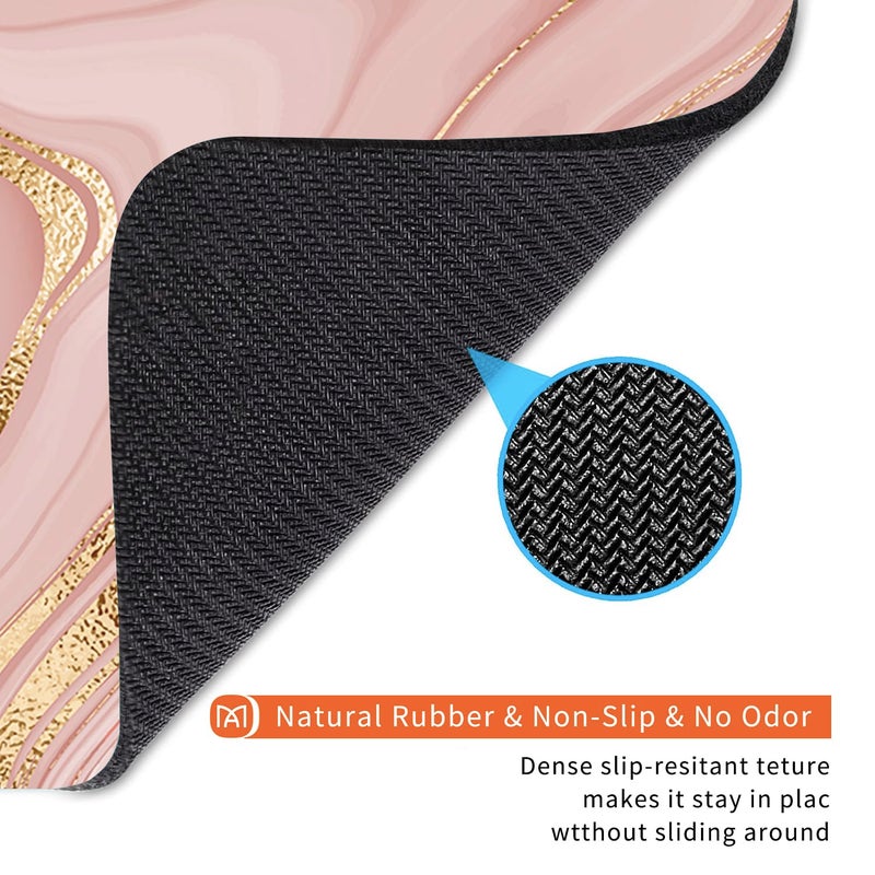 Armanza Square Mouse Pad Pink Gold,Personalized Premium-Textured Custom Mouse Mat Design,Washable Mousepad Lycra Cloth,Non-Slip Rubber Base Computer Mouse Pads for Wireless Mouse - Image 5
